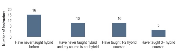 What experience did instructors have teaching hybrid